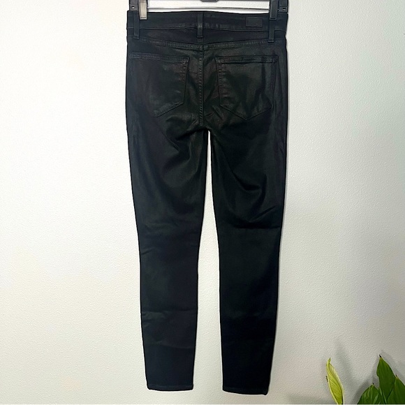 PAIGE Women’s Verdugo Fog Luxe Coating Leather Look Jeans Sz 27 Edgy Skinny - Picture 6 of 11